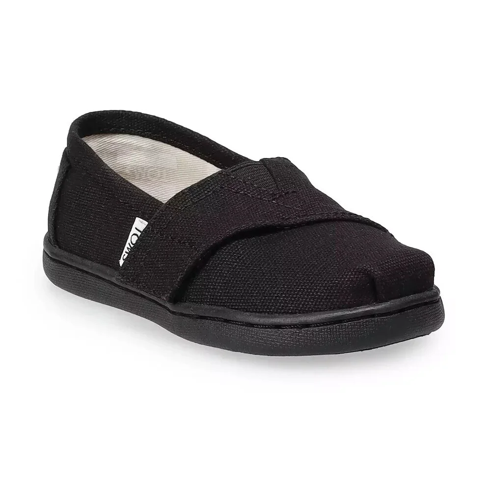 Toms Alpargata 10010529 Flats Toddler US 5 Black Canvas Casual Shoes JOBB1930
